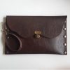 leren clutch bruin