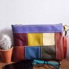 leren clutch patchwork