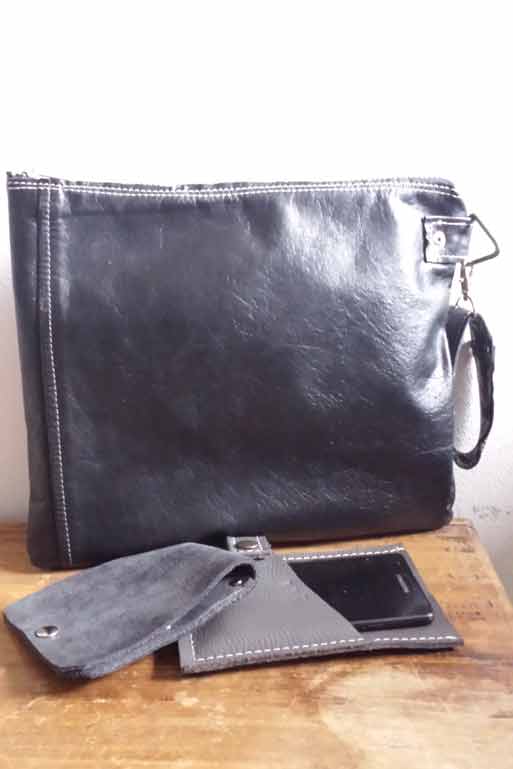 Clutch zwart 2025 leer