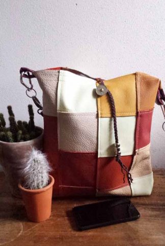 leren damestas patchwork