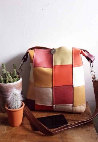 leren damestas patchwork