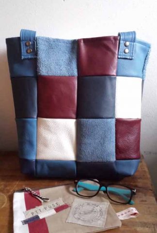 leren shopper patchwork