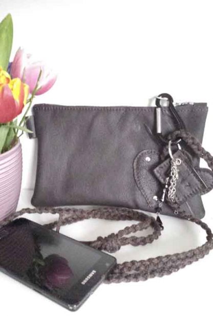 Damestas Leer Pocket Zwart