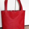 leren shopper rood