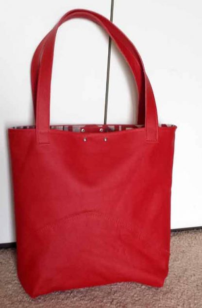 leren shopper rood