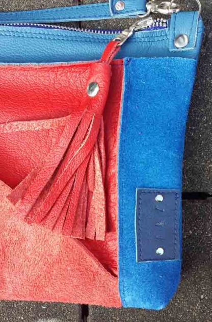 Damestas Leer Spring Blauw/Rood - Afbeelding 4