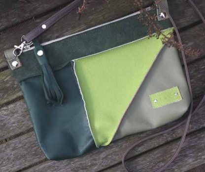 leren damestas groen