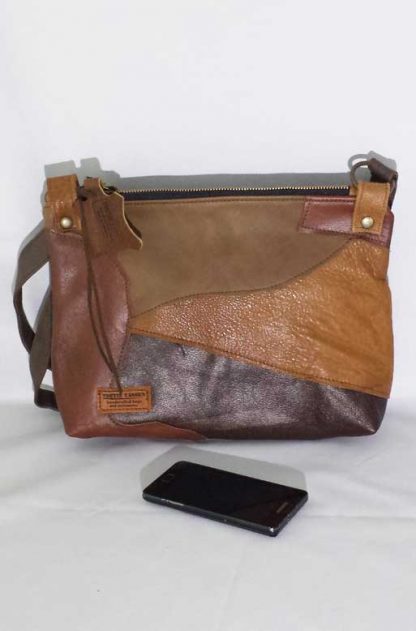 Damestas Leer Patchwork - Bruin