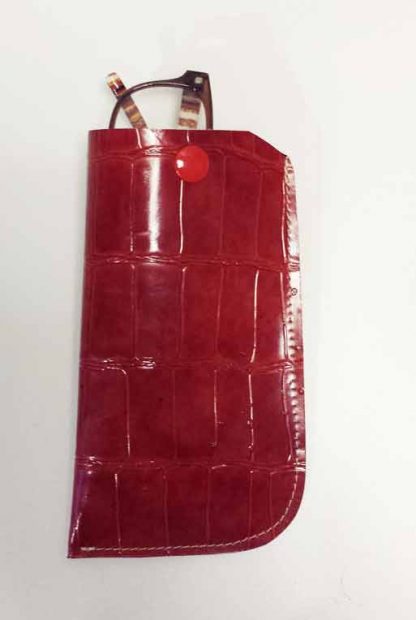 Brillenkoker Leer Rood - Afbeelding 2