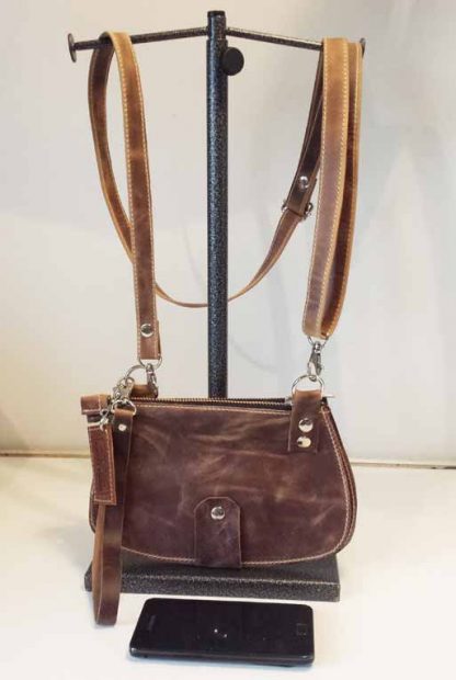 Tas Leer Double - Bruin