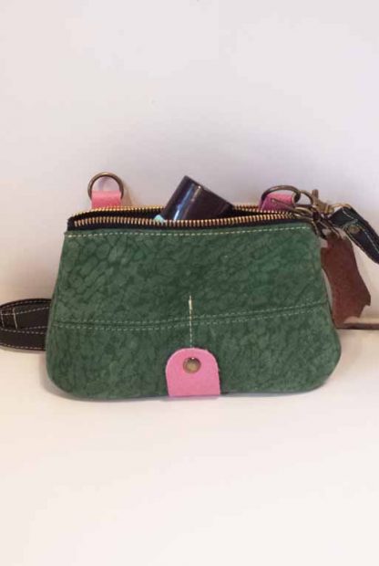Tas Leer Double - Pink/Green - Afbeelding 4