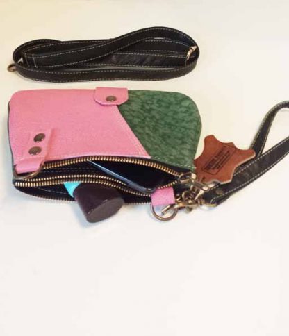 Tas Leer Double - Pink/Green - Afbeelding 2