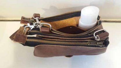 Tas Leer Triple - Bruin - Afbeelding 4