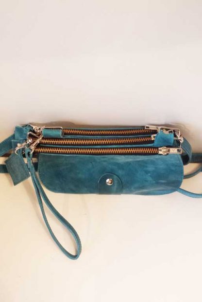 Tas Leer Triple - Turquoise - Afbeelding 3