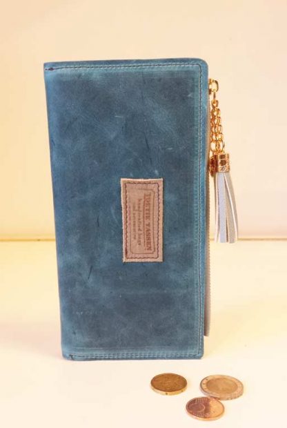 Portemonnee Leer - Turquoise