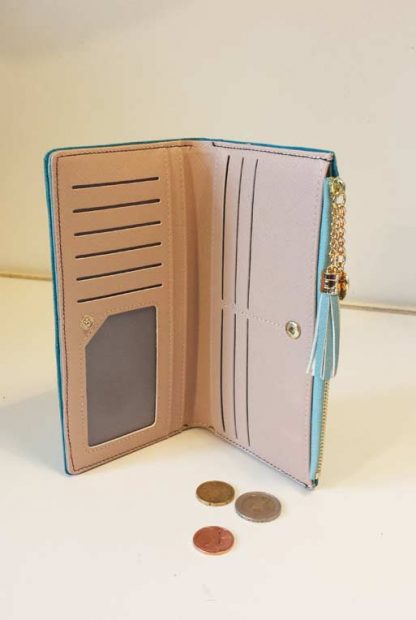 Portemonnee Leer - Turquoise - Afbeelding 2