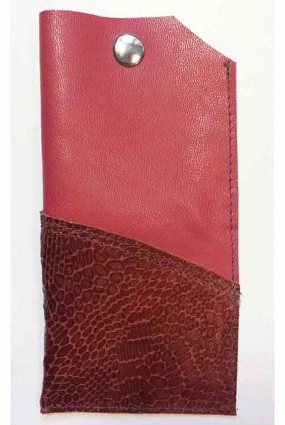Brillenkoker Leer Roze-Rood - Afbeelding 2