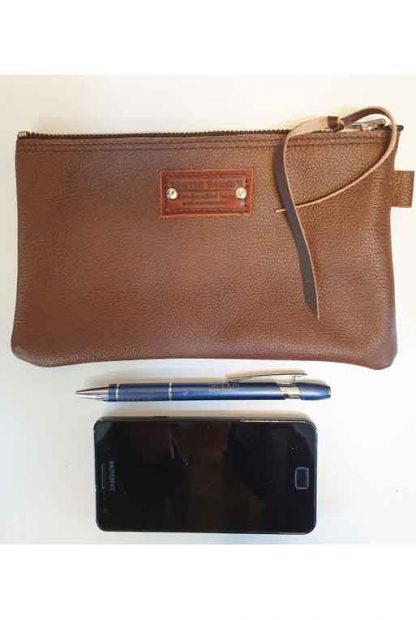 Etui/Make-up Tasje Leer Bruin