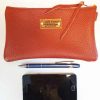 Etui/Make-up Tasje Leer Oranje