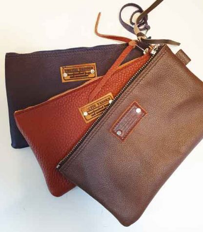 Etui/Make-up Tasje Leer Oranje - Afbeelding 2