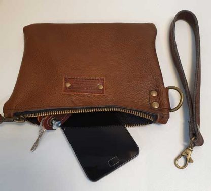 Polstas / Clutch Leer Bruin - Afbeelding 2