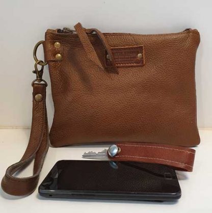 Polstas / Clutch Leer Bruin - Afbeelding 3