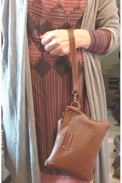 Polstas / Clutch Leer Rood - Afbeelding 4