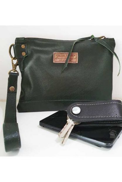 Polstas / Clutch Leer Groen