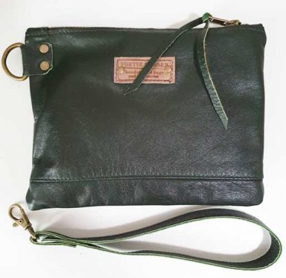 Polstas / Clutch Leer Groen - Afbeelding 3