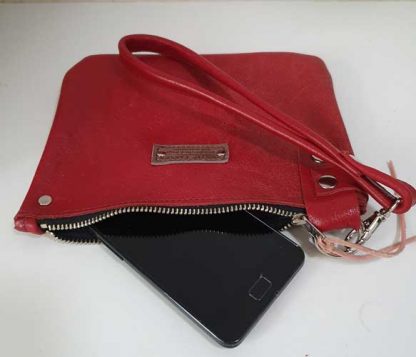 Polstas / Clutch Leer Rood - Afbeelding 3