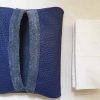 Tissuehouder Leer Blauw - Afbeelding 2