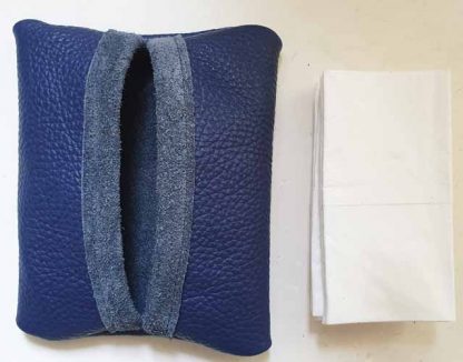 Tissuehouder Leer Blauw - Afbeelding 2