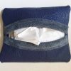 Tissuehouder Leer Blauw - Afbeelding 3