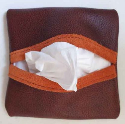 Tissuehouder Leer Bruin - Afbeelding 2
