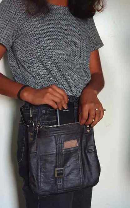 Beltbag Leer Zwart - Afbeelding 5