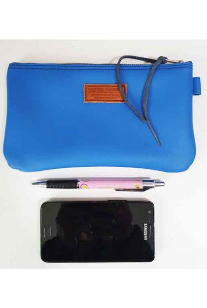 Etui/Make-up Tasje Leer Blauw