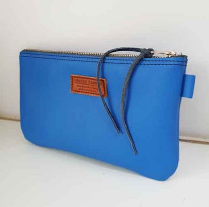 Etui/Make-up Tasje Leer Blauw - Afbeelding 2