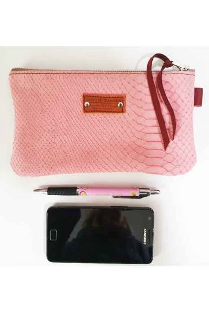 Etui/Make-up Tasje Leer Roze
