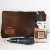 Etui/Make-up Tasje Leer Koeienvacht Bruin - Afbeelding 3
