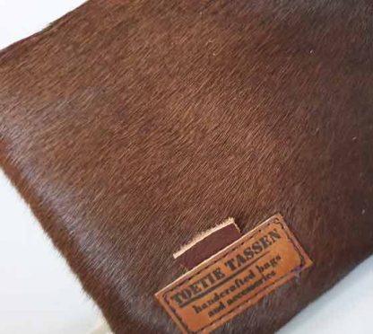Etui/Make-up Tasje Leer Koeienvacht Bruin - Afbeelding 4