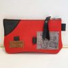 Etui/Make-up Tasje Leer Patchwork Rood