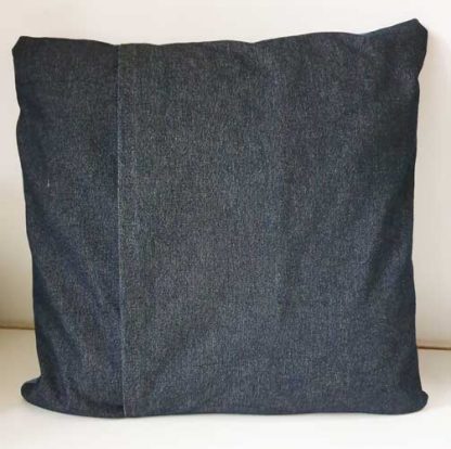 Kussen Jeans Leer Blauw - Afbeelding 2