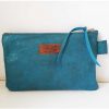 Etui/Make-up Tasje Leer Turquoise