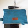 Etui/Make-up Tasje Leer Turquoise - Afbeelding 2