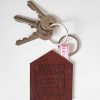 Sleutelhanger Leer Huis Bruin
