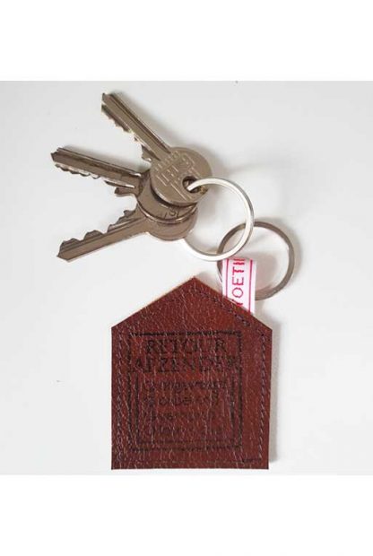 Sleutelhanger Leer Huis Bruin