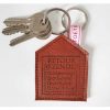 Sleutelhanger Leer Huis Cognac