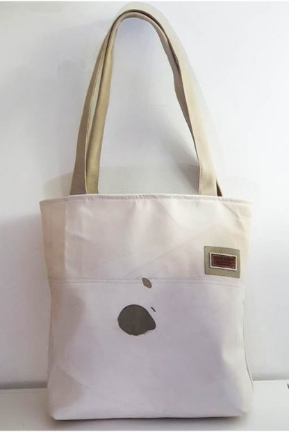 Damestas Leer Shopper Creme