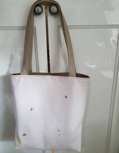 Damestas Leer Shopper Creme - Afbeelding 3