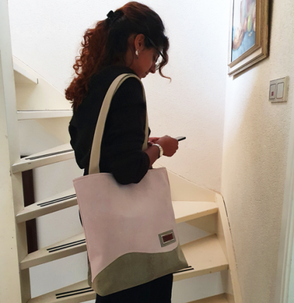 Damestas Leer Shopper Pastel - Afbeelding 2
